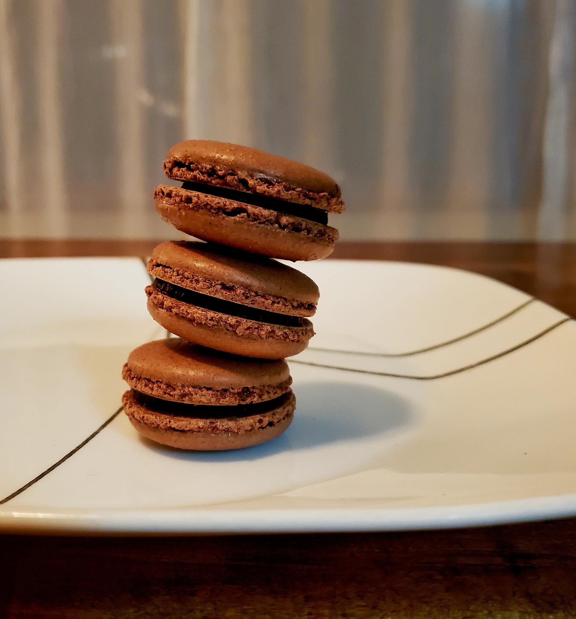 Dark Chocolate Sea-Salt Macarons
